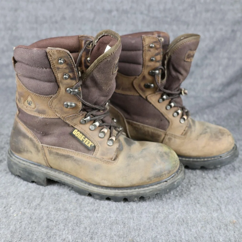 Rocky Boots Mens Size 8.5 Brown Leather Gore-Tex Vibram Work Hiking Combat